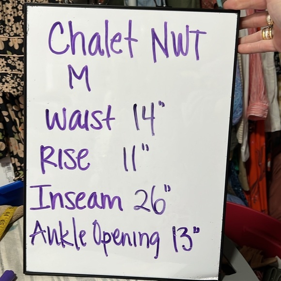 CHALET NWT Pull On Cropped Gray Plaid Wide Leg Pant Size M - Picture 5 of 10